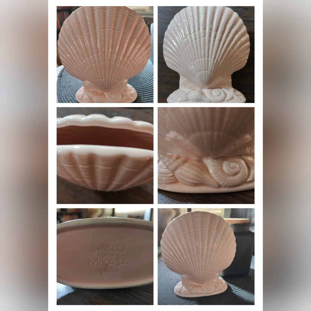 Excellent Condition Vintage Laslo for Mikasa Japan Shell Vase